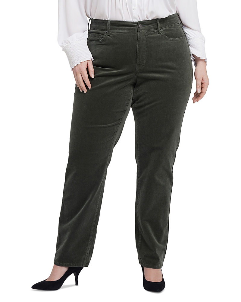 Nydj Marilyn Straight Leg Corduroy Pants In Gray
