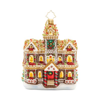 Gingerbread Manor Glass Ornament