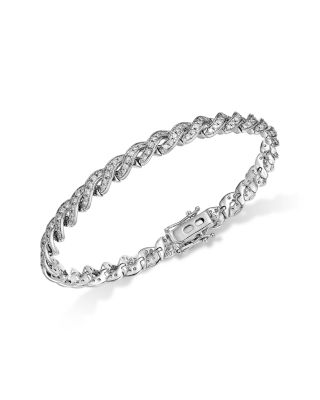 Diamond Twist Bangle Bracelet in 14K White Gold, 2.0 tcw