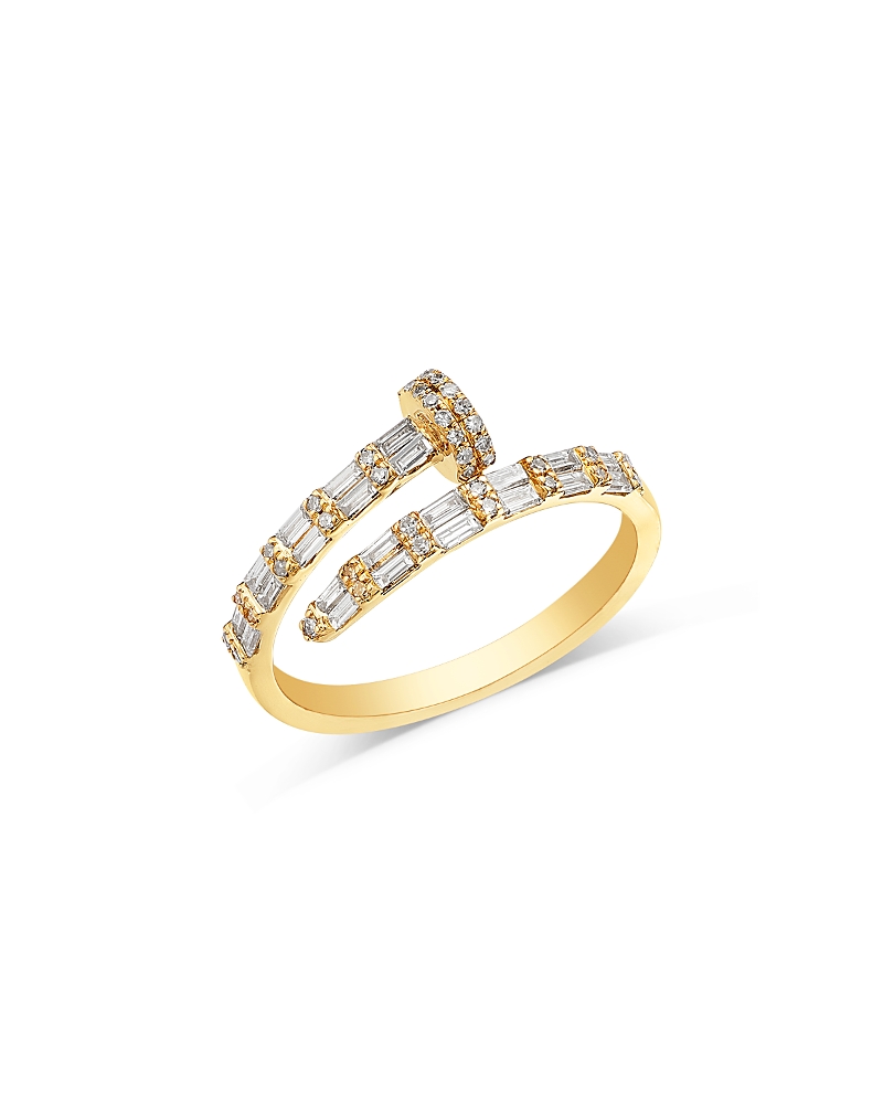 Bloomingdale's Fine Collection Diamond Round & Baguette Bypass Ring in 14K Yellow Gold, 0.50 tcw