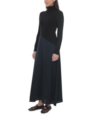 Mixed Media Turtleneck Dress