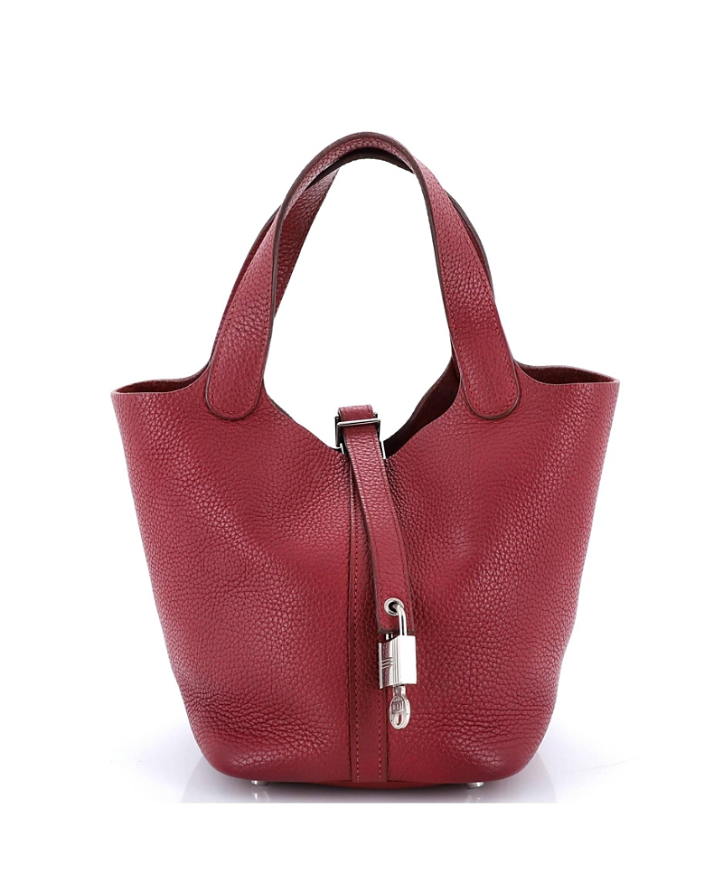 Pre-owned Pre-owned Hermes Hermes Pm Picotin Lock Bag Clemence In Red