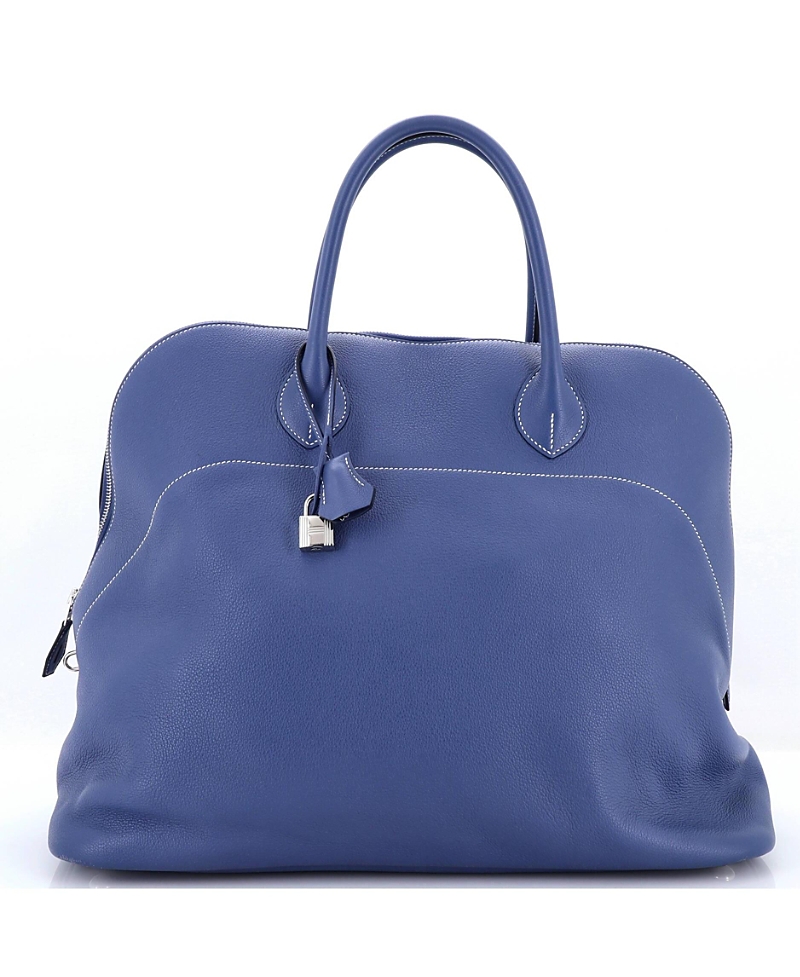 Pre-owned Pre-owned Hermes Hermes 45 Bolide Relax Bag Evercolor In Blue