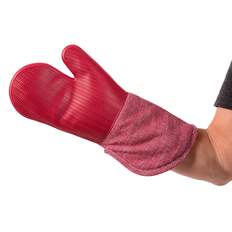 Kaf Home Silicone Oven Mitt In Red