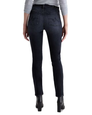 Mari Mid Rise Slim Straight Jeans in Glitch