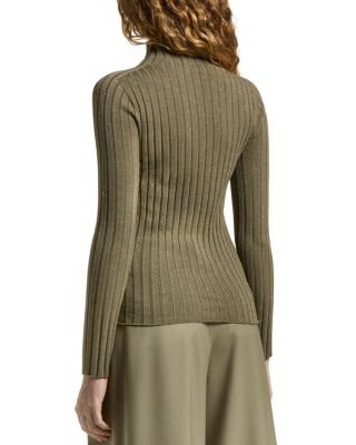 Mock Neck Rib Knitted Sweater