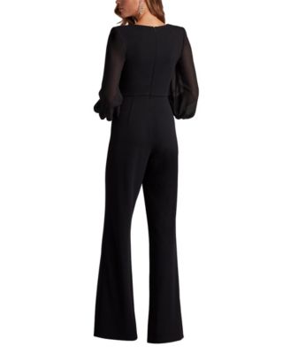 Sahana Bishop Sleeve Plunge Jumpsuit