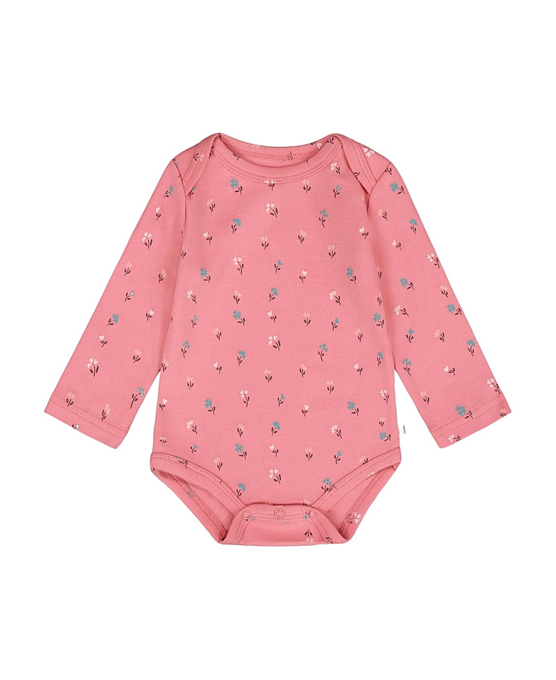 Deux Par Deux Girls' Organic Cotton Long Sleeve Romper - Baby In Multi