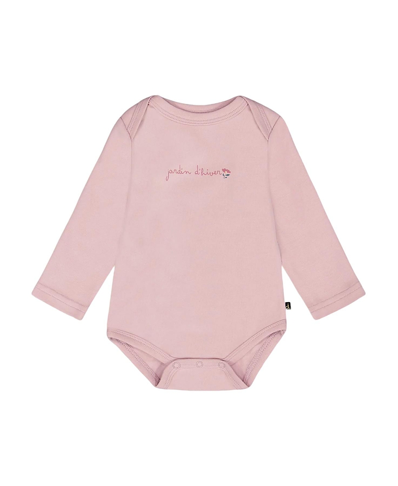 Deux Par Deux Girls' Organic Cotton Long Sleeve Romper - Baby In Pink