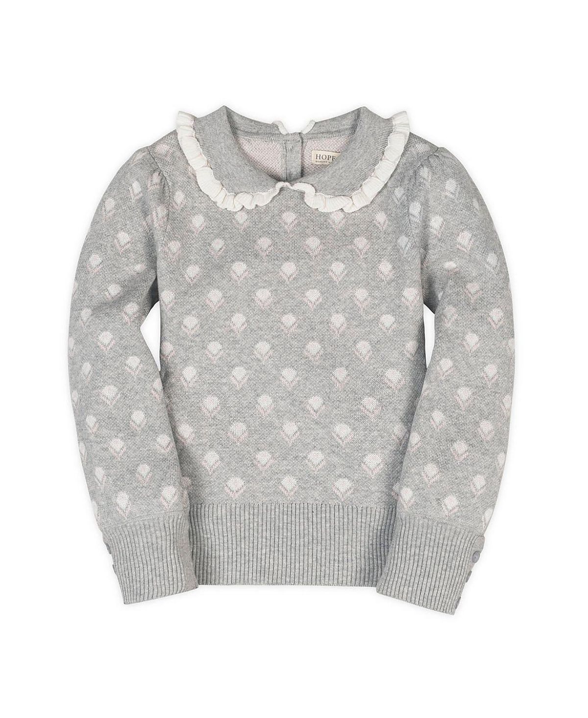 Hope & Henry Organic Long Sleeve Peter Pan Collar Sweater - Big Kid