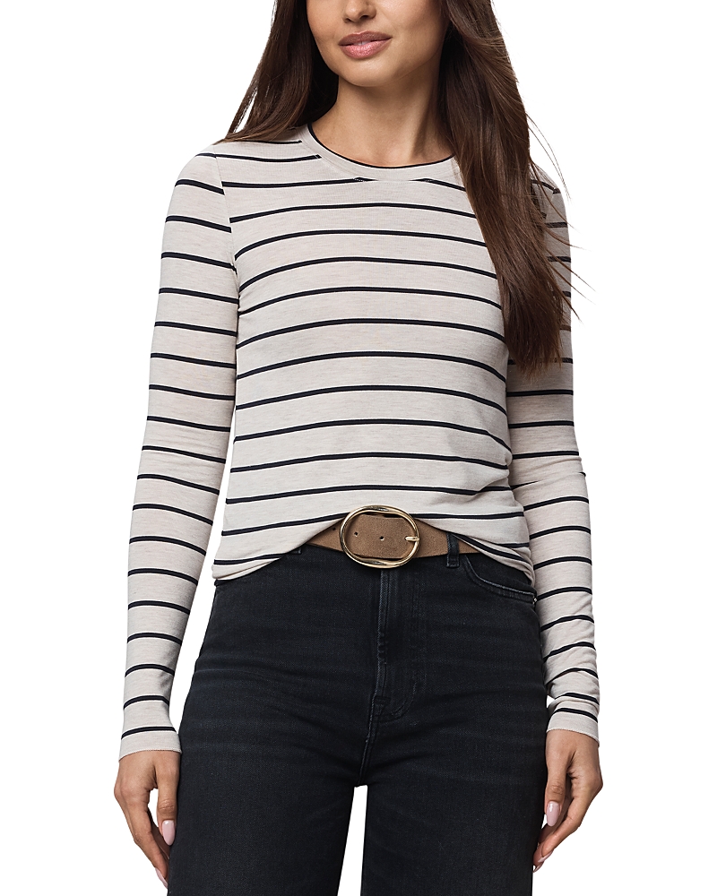 Splendid Stripe Long Sleeve Tee In White