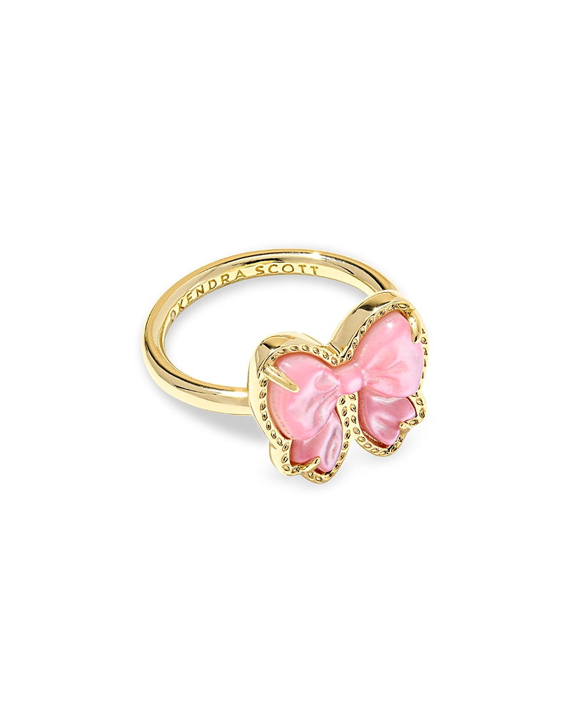 Kendra Scott Haley Mother Of Pearl Bow Ring In Gold