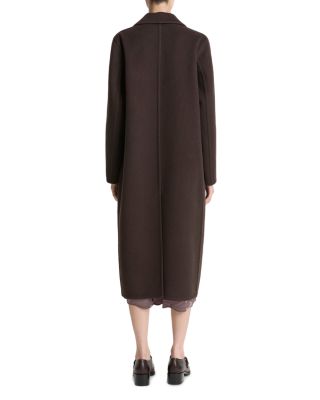 Double Breasted Long Wool-Blend Coat