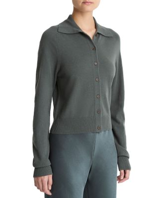 Button Front Polo Cardigan Sweater 