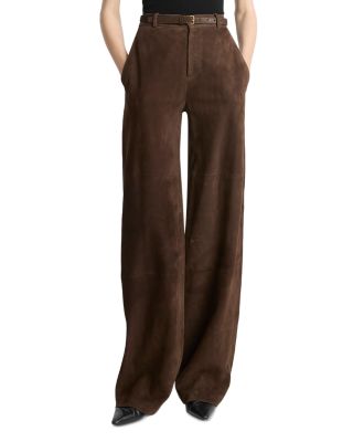Mid Rise Suede Trousers