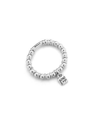 Sterling Silver Plated Elastic Beaded Bracelet