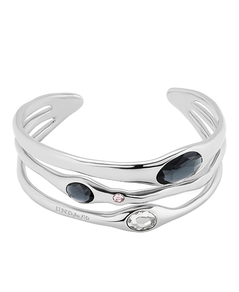 Unode50 Rigid Crystal Bangle In Gold