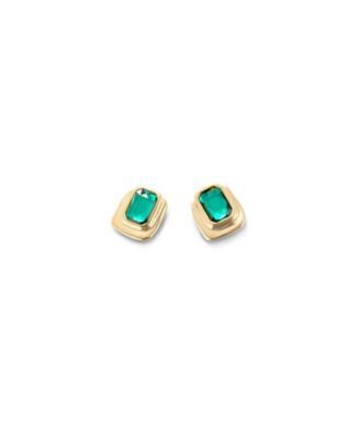  Green Crystal Stud Earrings