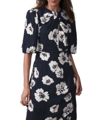 Women's Garden-Print Midi Dress
