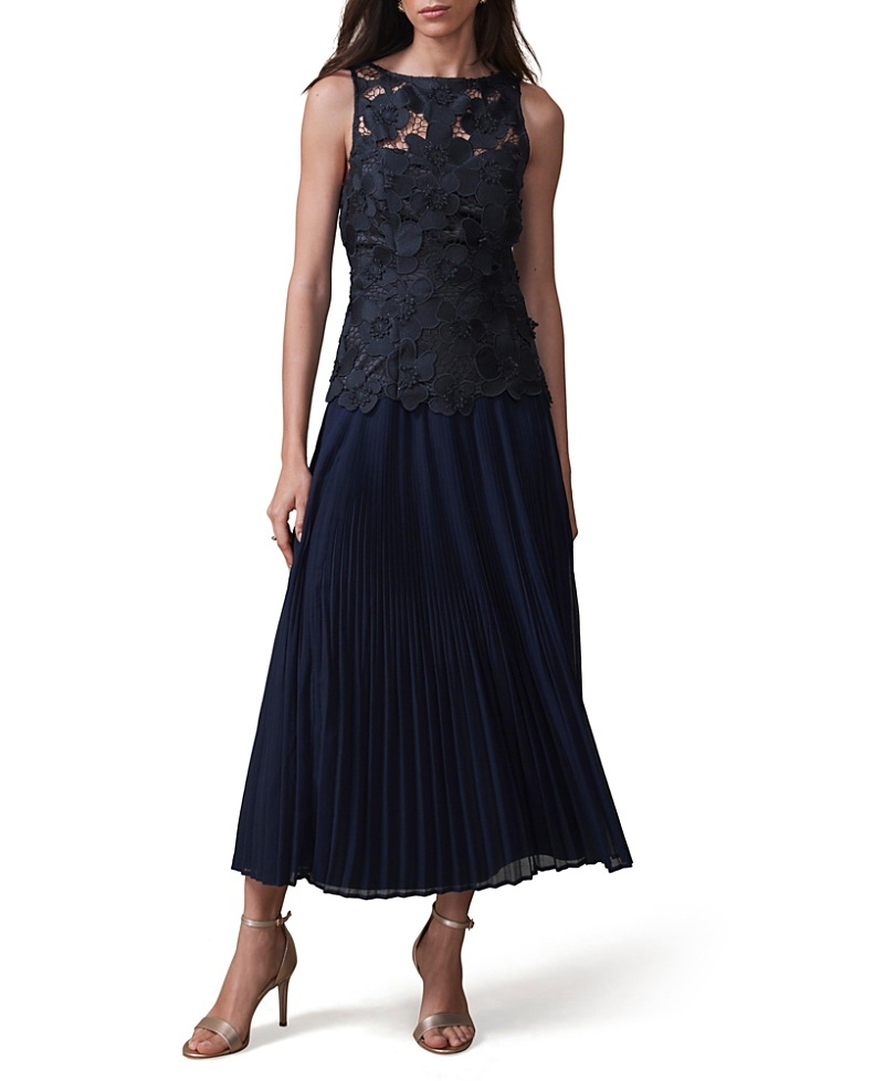 Mint Velvet Women's Floral Applique Maxi Dress In Blue