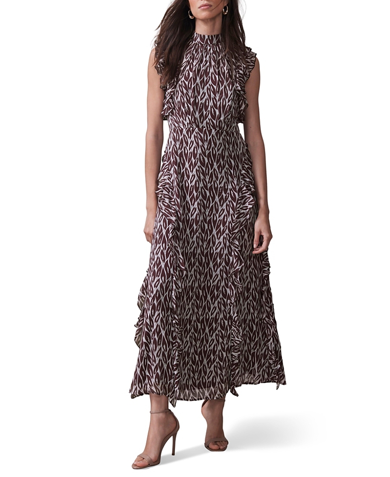 Mint Velvet Women's Printed Maxi Dress In Burgundy