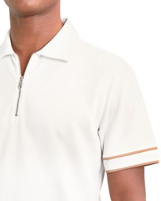 Textured Zip Polo Shirt