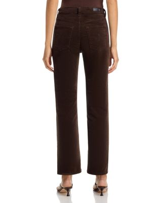 Brinley Mid Rise Straight Corduroy Jeans in Rich Umber