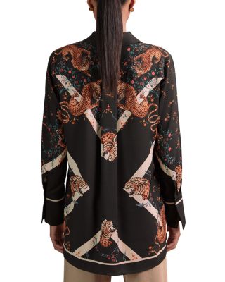 x ALICE CANALE Hila Scarf Placed Tiger Shirt - Exclusive