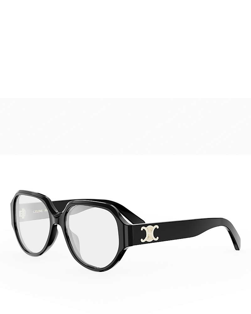 Celine Triomphe Geometric Eyeglasses, 55mm In Black