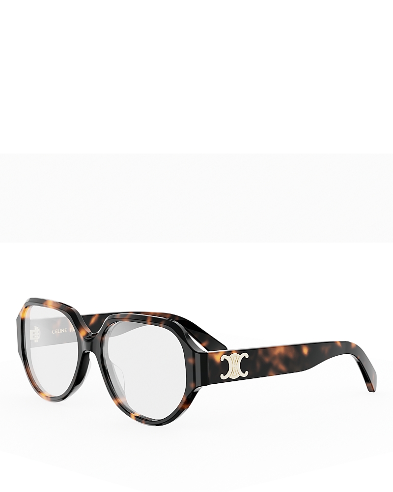 Celine Triomphe Geometric Eyeglasses, 55mm In Brown