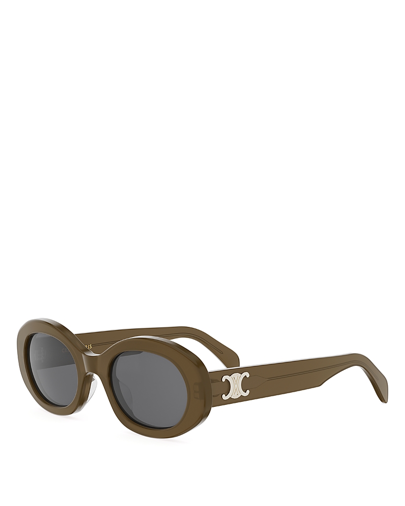 Celine Triomphe Oval Sunglasses, 52mm In Brown