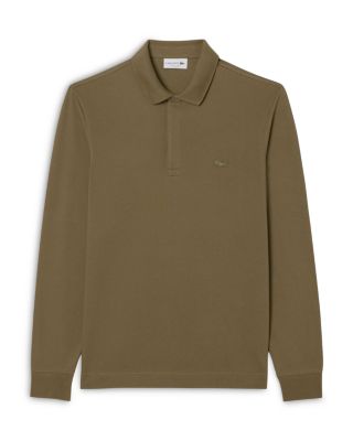 Long Sleeve Ribbed Collar Polo Shirt