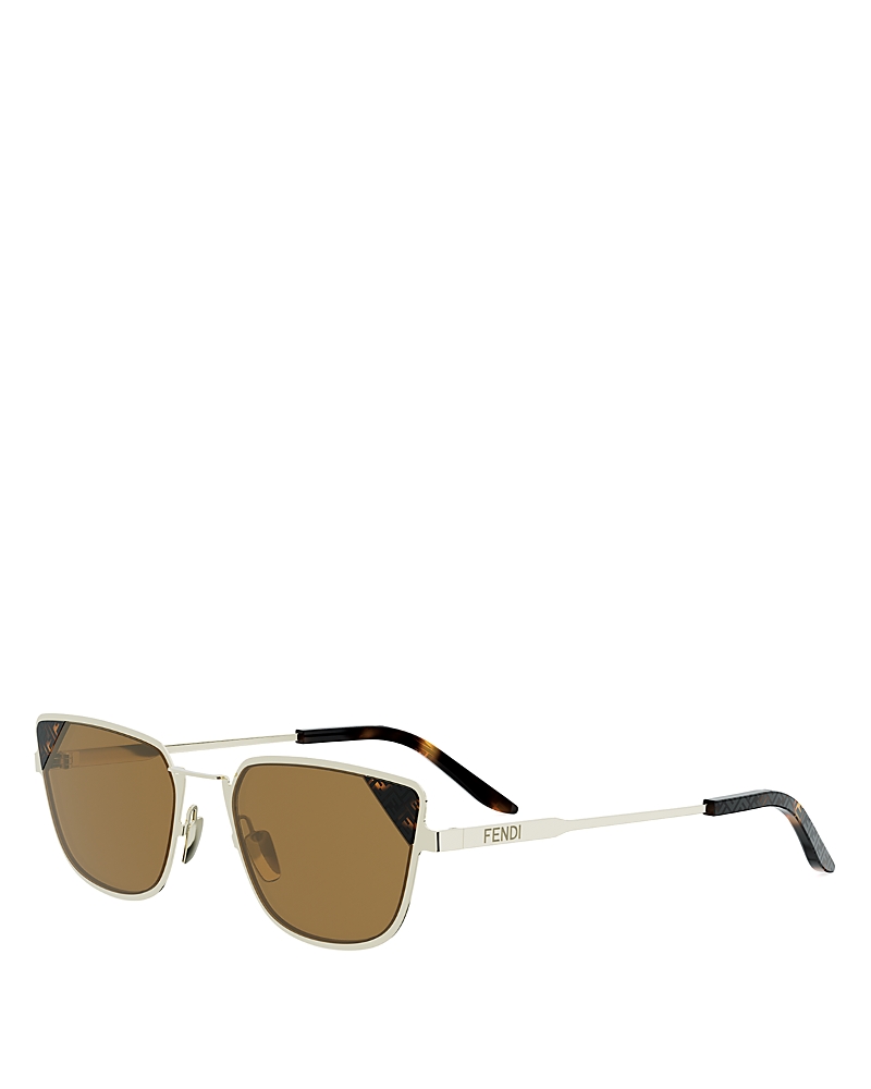 Fendi Signature Cat Eye Sunglasses, 54mm In Metallic