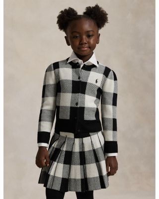 Girls&#39; Buffalo Check Wool Cardigan &amp; Skirt Set - Little Kid