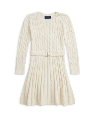 Girls&#39; Cable Knit Cotton Sweater Dress - Little Kid
