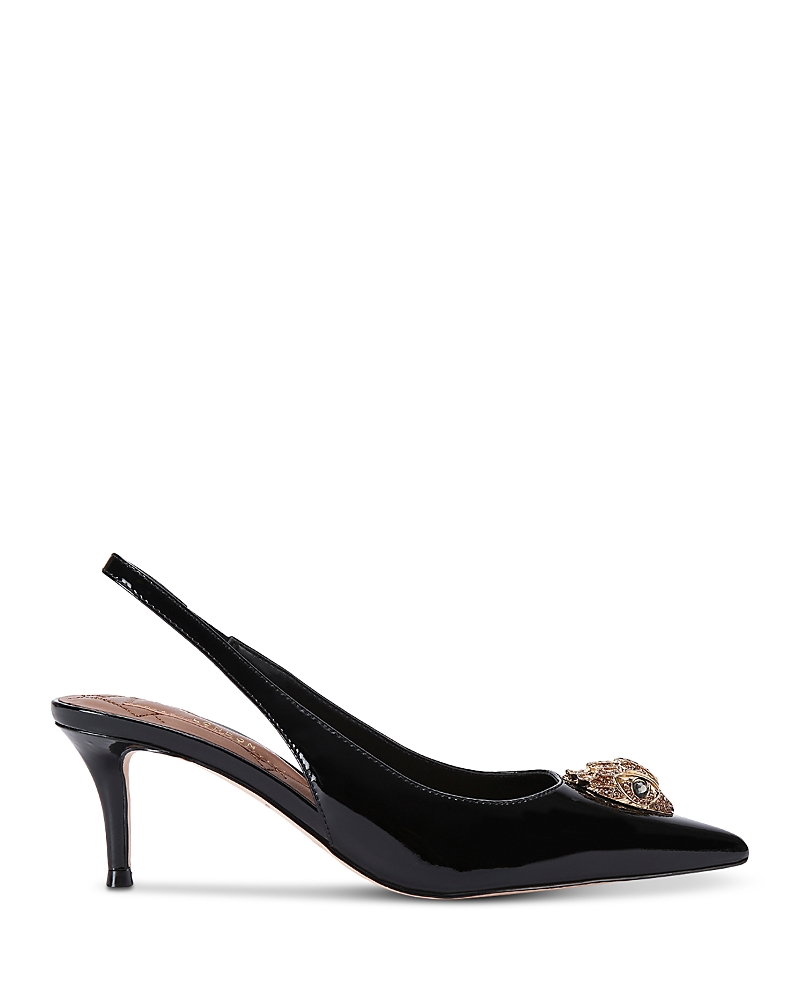 Kurt Geiger Patent Leather Belgravia Slingback Pumps In Black