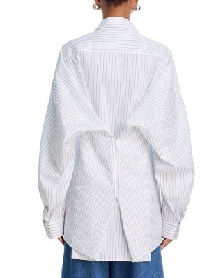 Stripe Cinched Placket Shirt