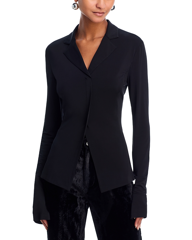 Helmut Lang Long Sleeve Blazer Top In Black
