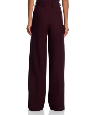 Wool Vented Wide Leg Pants