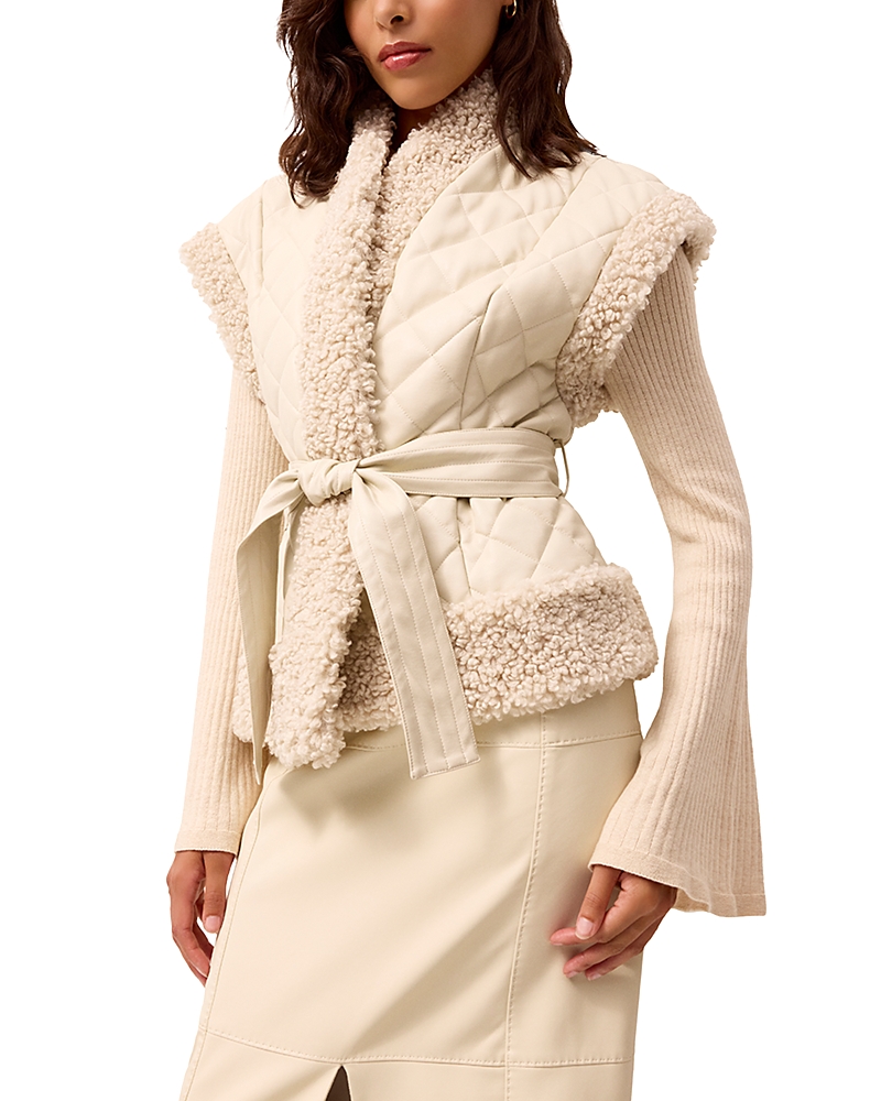 Marie Oliver Beatrice Fleece Trim Vest In Metallic