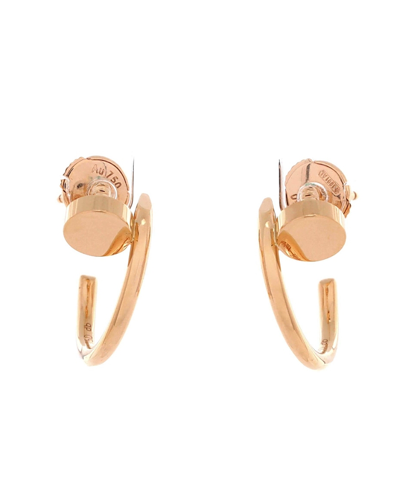 Pre-owned Pre-owned Cartier Cartier Small Juste Un Clou Hoop Earrings 18k Rose Gold In Pink