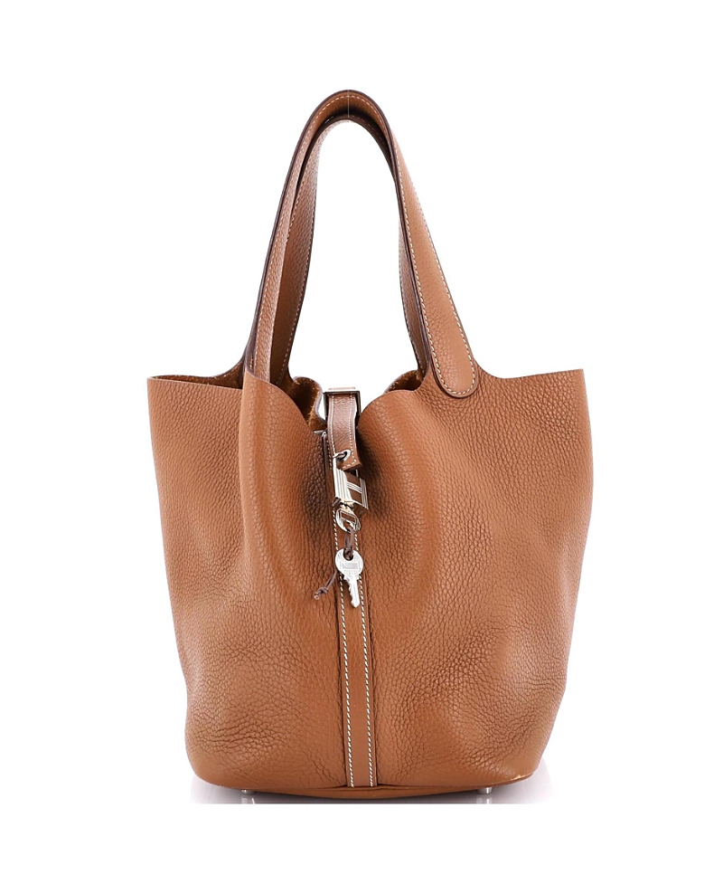 Pre-owned Pre-owned Hermes Hermes Mm Picotin Lock Bag Clemence In Brown