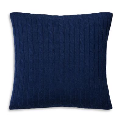 Cable-Knit Cashmere Throw Pillow, 18&amp;quot; x 18&amp;quot;