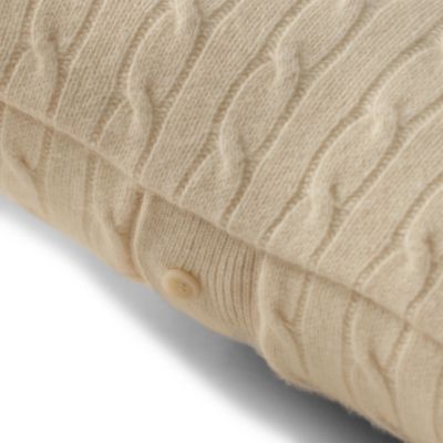 Cable-Knit Cashmere Throw Pillow, 18" x 18"