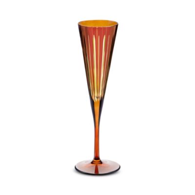 Prism Champagne Flutes, Set of 4, Amber