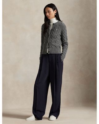 Cable Knit Wool Cashmere Cardigan