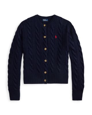 Cable Knit Wool Cashmere Cardigan