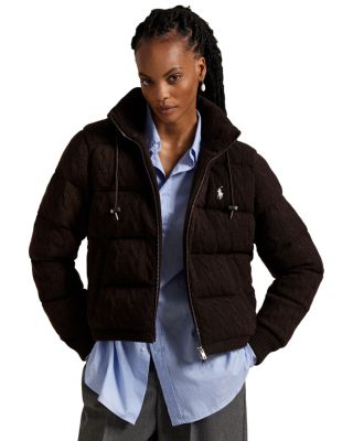 Cable Knit Wool Cashmere Quilted Jacket