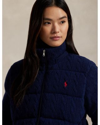 Cable Knit Wool Cashmere Quilted Jacket