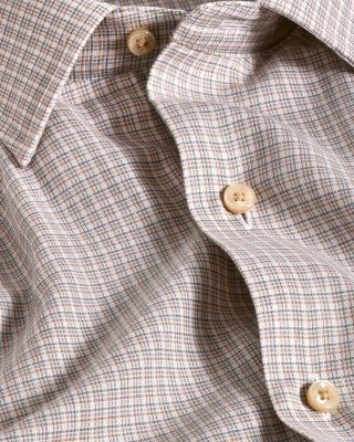 Cotton Cashmere Micro Check Sport Shirt